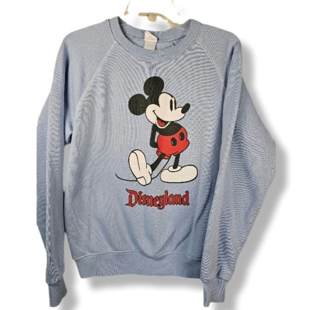 Disney Mickey Mouse Sz Small Graphic Crewneck Fleece Sweatshirt Disneyland